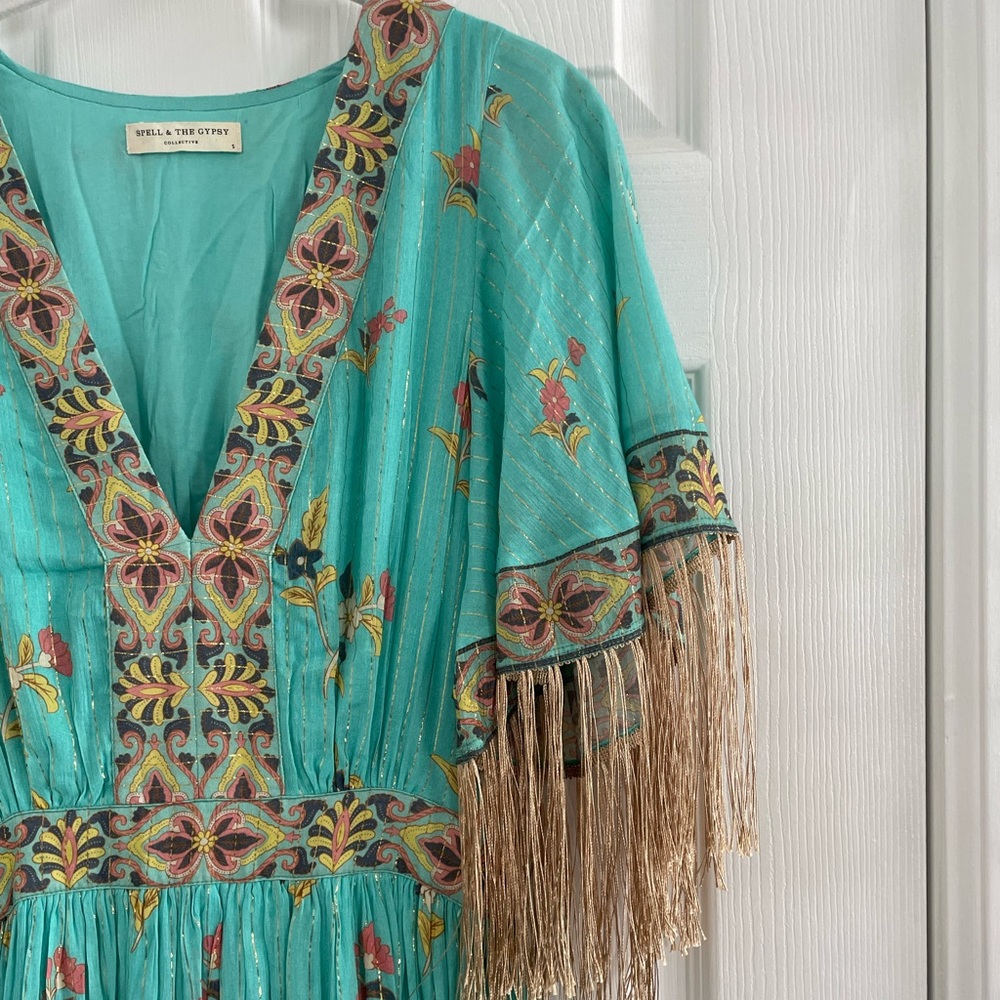💥FLASH SALE NWOT RARE Spell Hendrix Tasseled Dress - Picture 11 of 17